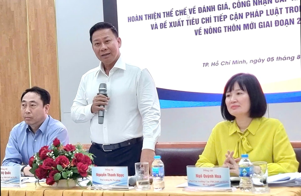 Thứ trưởng Bộ Tư pháp Nguyễn Thanh Ngọc chủ trì và phát biểu tại Tọa đàm