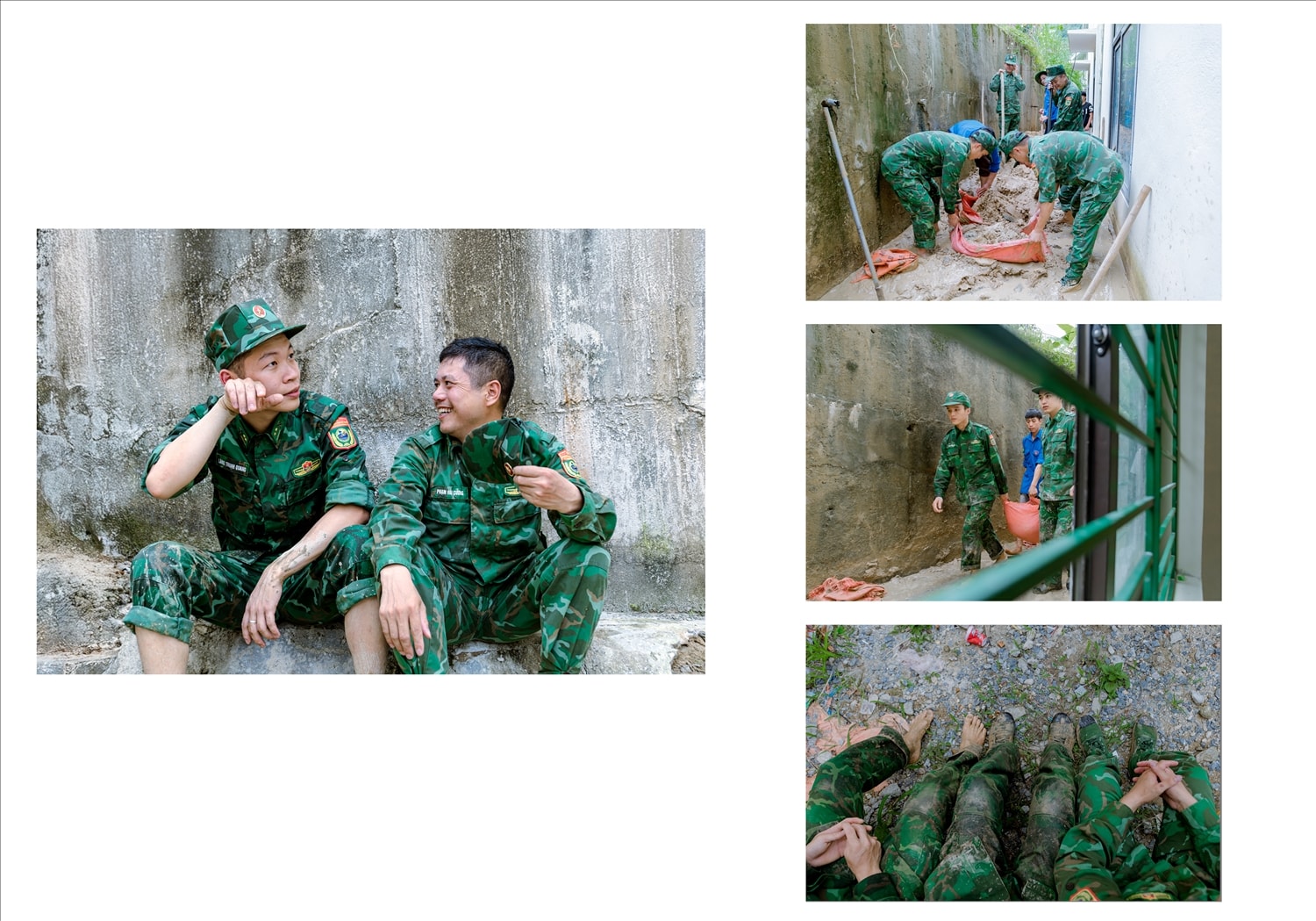 Trung úy Lăng Thanh Quang – cán bộ Đồn Biên phòng Thàng Tín chia sẻ: “Công việc nặng nhọc, bùn đất bám dày, phải dọn từng chút một, nhưng chúng tôi xem đây là một phần nhiệm vụ