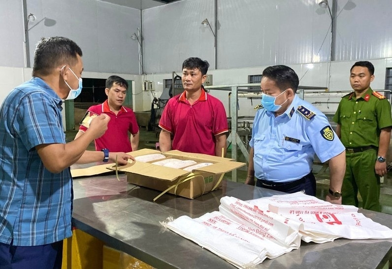 Lực lượng chức năng kiểm tra khu vực giết mổ và kho đông lạnh của hộ ông Lê Văn H. (48 tuổi), ở thôn Gia Chiểu 1, xã Hoài Ân. Lực lượng chức năng kiểm tra khu vực giết mổ và kho đông lạnh của hộ ông Lê Văn H. (48 tuổi), ở thôn Gia Chiểu 1, xã Hoài Ân.