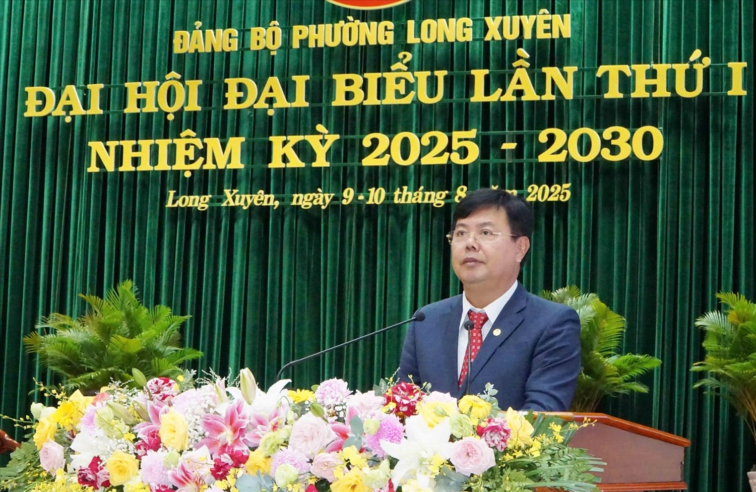 Ông Nguyễn Tiến Hải, Bí thư Tỉnh ủy An Giang phát biểu chỉ đạo  Đại hội ( Ảnh: Như Tâm)