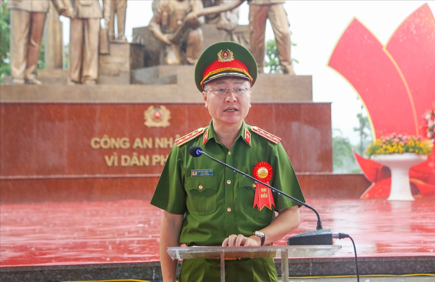 Thượng tướng Nguyễn Ngọc Lâm, Thứ trưởng Bộ Công an phát biểu tại buổi lễ