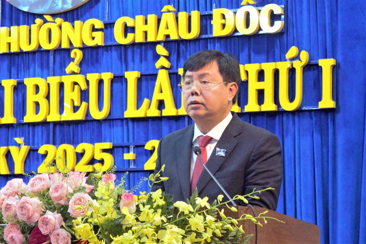 Bí thư Tỉnh ủy An Giang Nguyễn Tiến Hải phát biểu chỉ đạo tại Đại hội. (Ảnh: Tào Đạt) Bí thư Tỉnh ủy An Giang Nguyễn Tiến Hải phát biểu chỉ đạo tại Đại hội. (Ảnh: Tào Đạt)