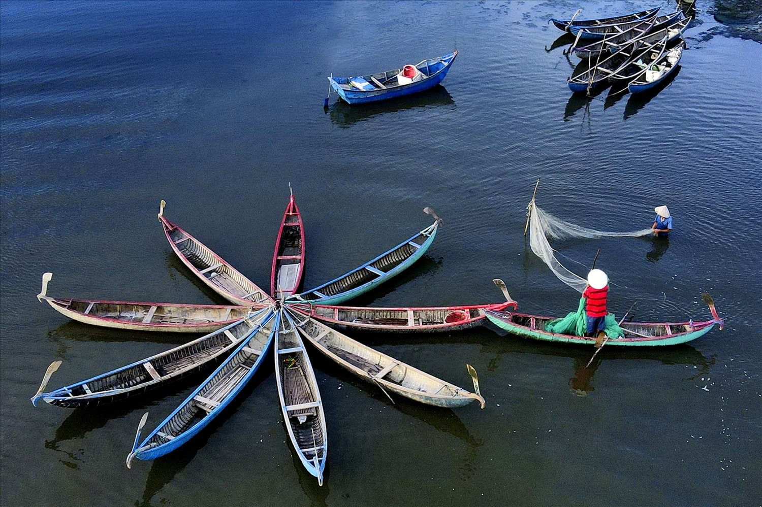 Vùng biển gần bờ xuất hiện dày đặc cá cơm nên nhiều chủ tàu, thuyền, ngư cụ ra khơi đánh bắt cá.