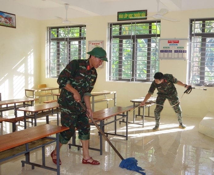 Trường lớp đã sạch sẽ trở lại, sẵn sàng cho ngày khai giảng năm học mới (Ảnh PV)