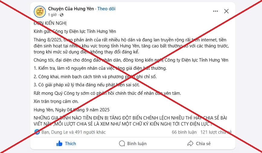 TIN CHỊ HẠ- EVNNPC cảnh báo hiện tượng lan truyền thông tin sai sự thật về hóa đơn tiền điện trên mạng xã hội 3