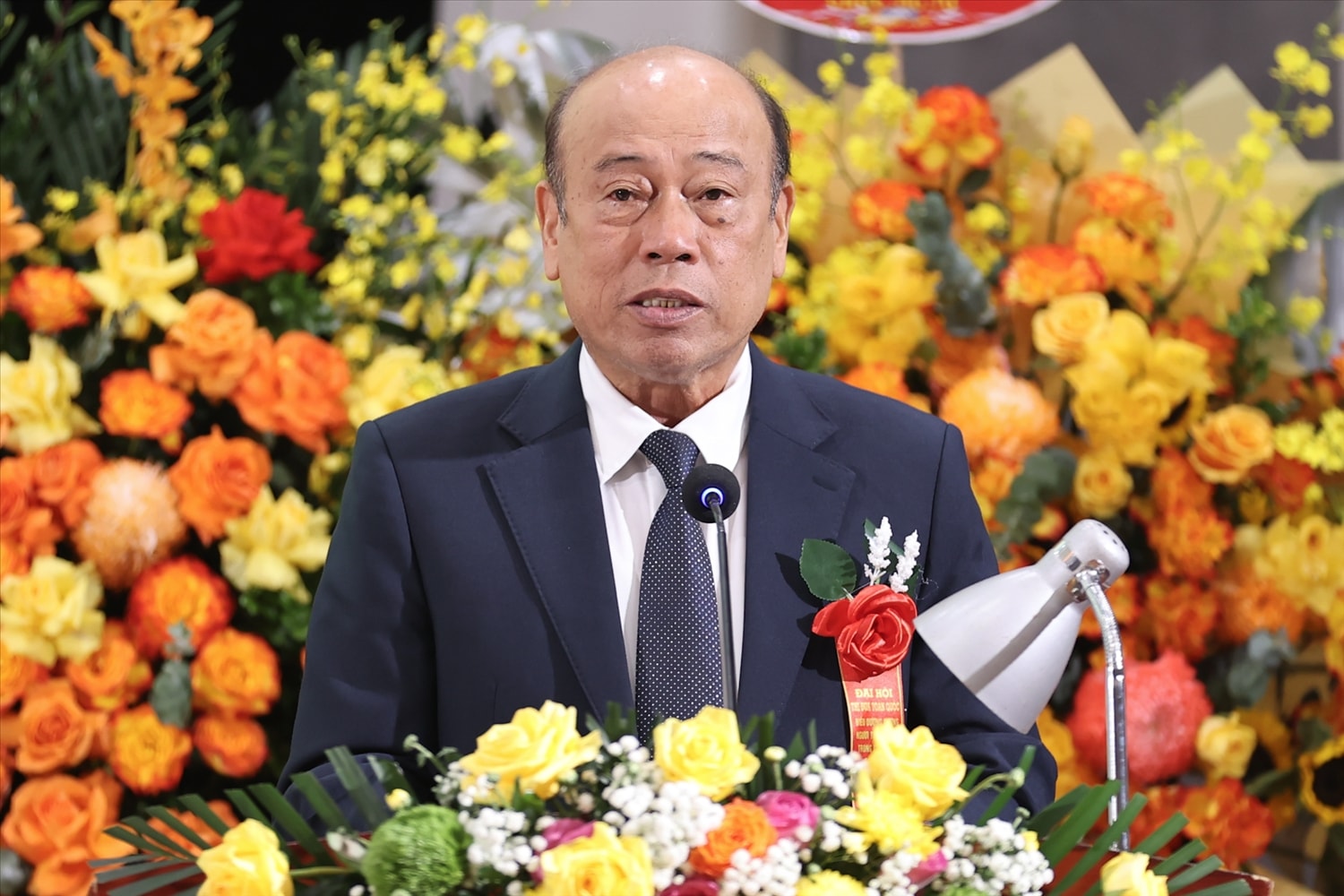 Chủ tịch UBĐKCG Việt Nam tỉnh Thái Nguyên Nguyễn Văn Thời phát biểu tại Đại hội toàn quốc biểu dương gương người tốt, việc tốt trong đồng bào Công giáo lần thứ VI, giai đoạn 2020-2025, được tổ chức ngày 11/9.