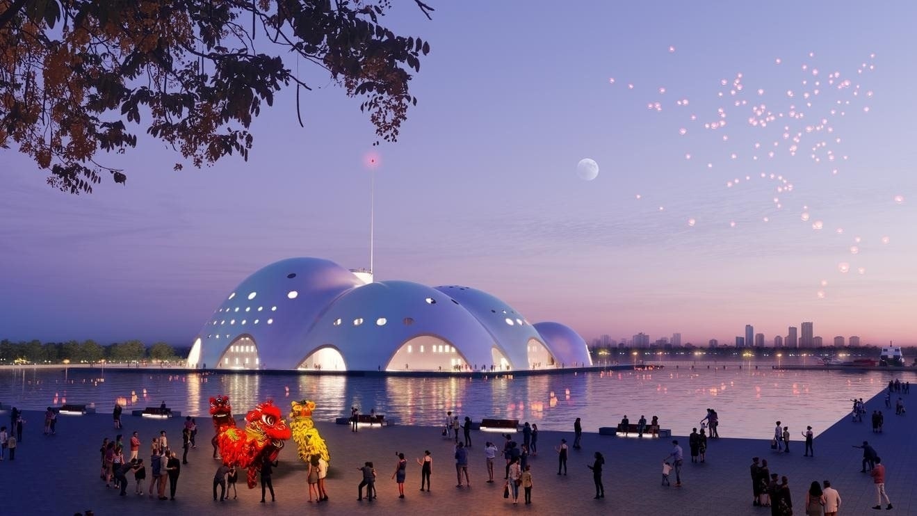Nhà hát này được thiết kế bởi kiến trúc sư nổi tiếng người Ý, Renzo Piano