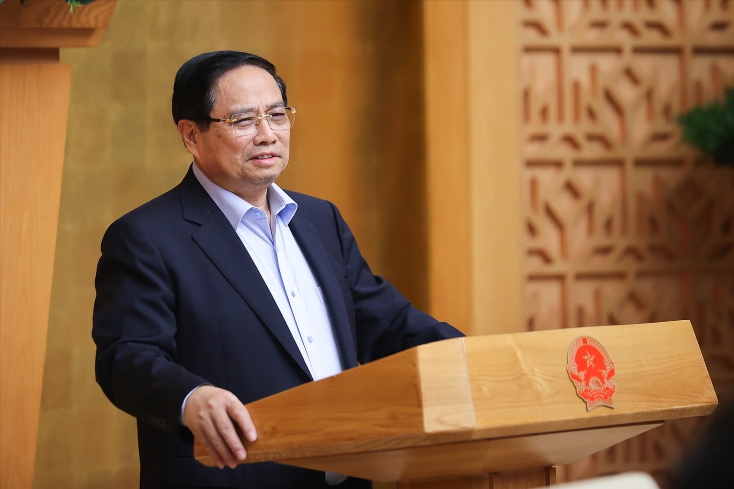 Thủ tướng Phạm Minh Chính phát biểu tại phiên họp Chính phủ chuyên đề xây dựng pháp luật tháng 9/2025 (phiên thứ hai) - Ảnh: VGP/Nhật Bắc