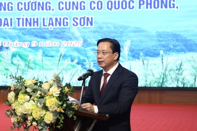 Ông Hoàng Văn Nghiệm, Bí thư Tỉnh ủy Lạng Sơn phát biểu tại Hội thảo