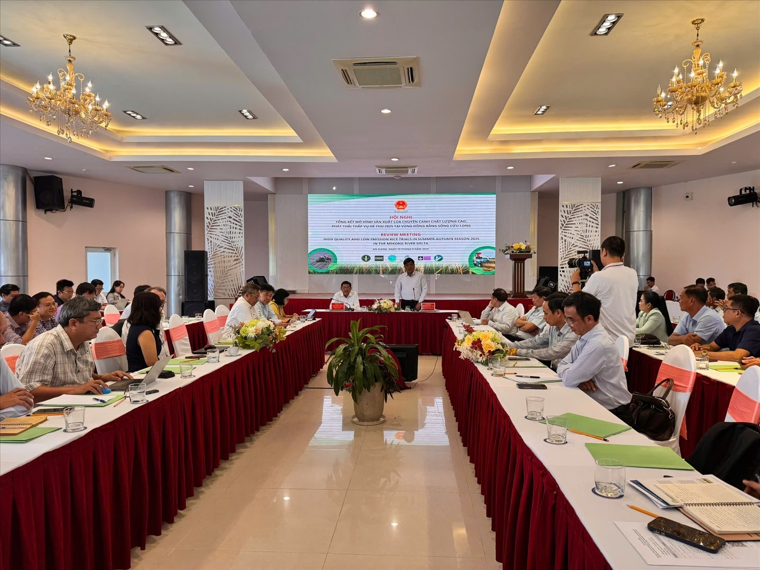 Hội nghị tổng kết mô hình thí điểm sản xuất lúa chuyên canh chất lượng cao, phát thải thấp vụ hè thu 2025