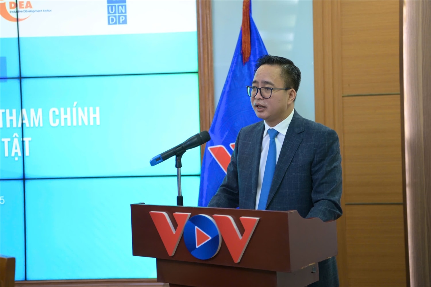 Ông Phạm Mạnh Hùng, Phó Tổng Giám đốc Đài Tiếng nói Việt Nam phát biểu tại buổi tập huấn