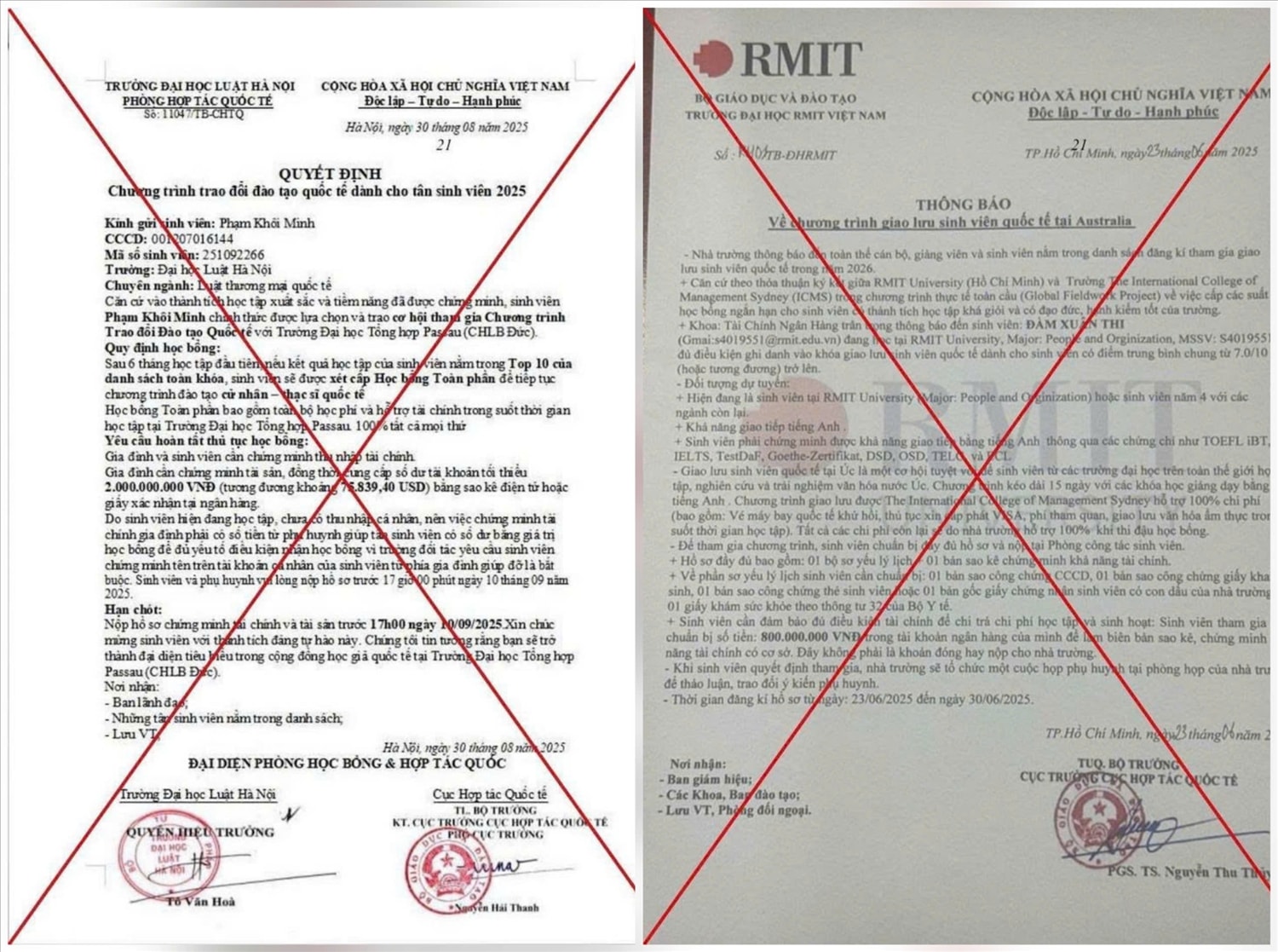 Thông tin, hình ảnh giả mạo