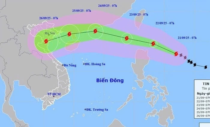 Bản đồ dự báo đường đi, khu vực ảnh hưởng của bão Ragasa