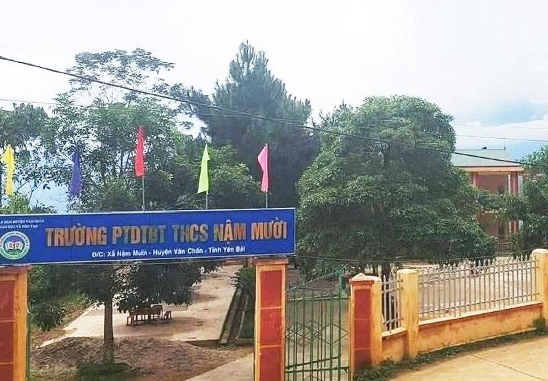 Trường Phổ thông Dân tộc bán trú THCS Nậm Mười, xã Sơn Lương, tỉnh Lào Cai (Ảnh Trọng Bảo)