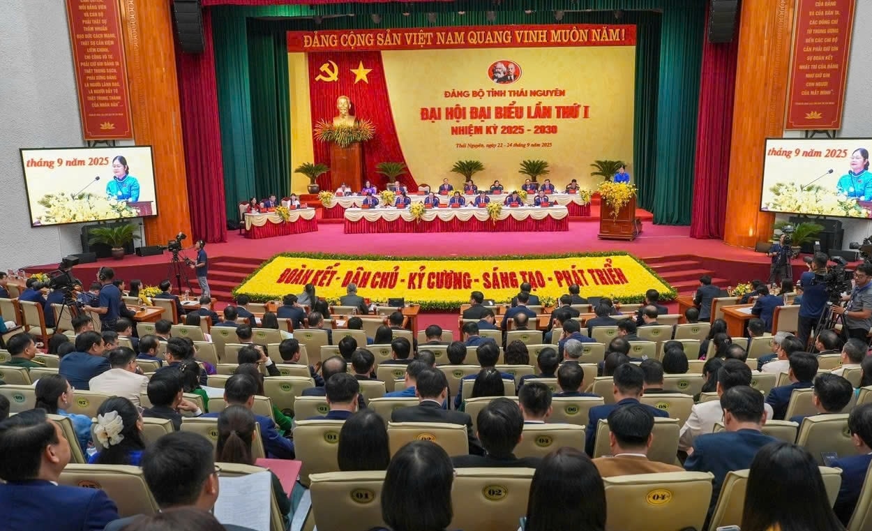 Đại hội Đại biểu Đảng bộ tỉnh Thái Nguyên lần thứ 1, nhiệm kỳ 2025-2030 diễn ra sáng 23-9 tại Trung tâm Văn hóa tỉnh.