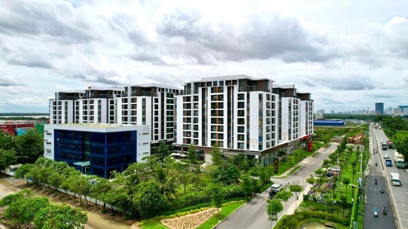 Dự án nhà ở xã hội Thủ Thiêm Green House sắp hoàn thành và đưa vào sử dụng trên đường Võ Chí Công, phường Cát Lái, TP. Hồ Chí Minh. (Ảnh: Thế Anh)