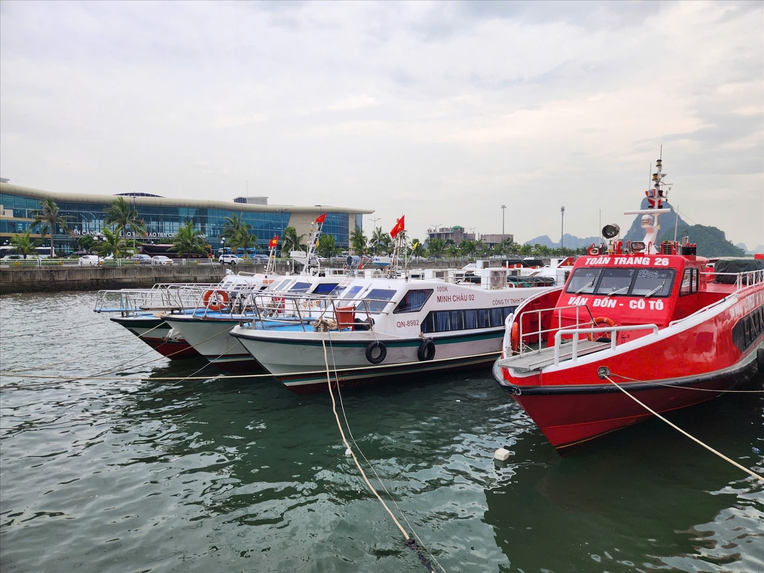 Tỉnh Quảng Ninh tạm ngừng cấp phép cho các phương tiện thủy không đủ điều kiện hoạt động ra khơi; tạm ngừng cấp phép các hoạt động tham quan, lưu trú trên biển. Ảnh: Mỹ Dung