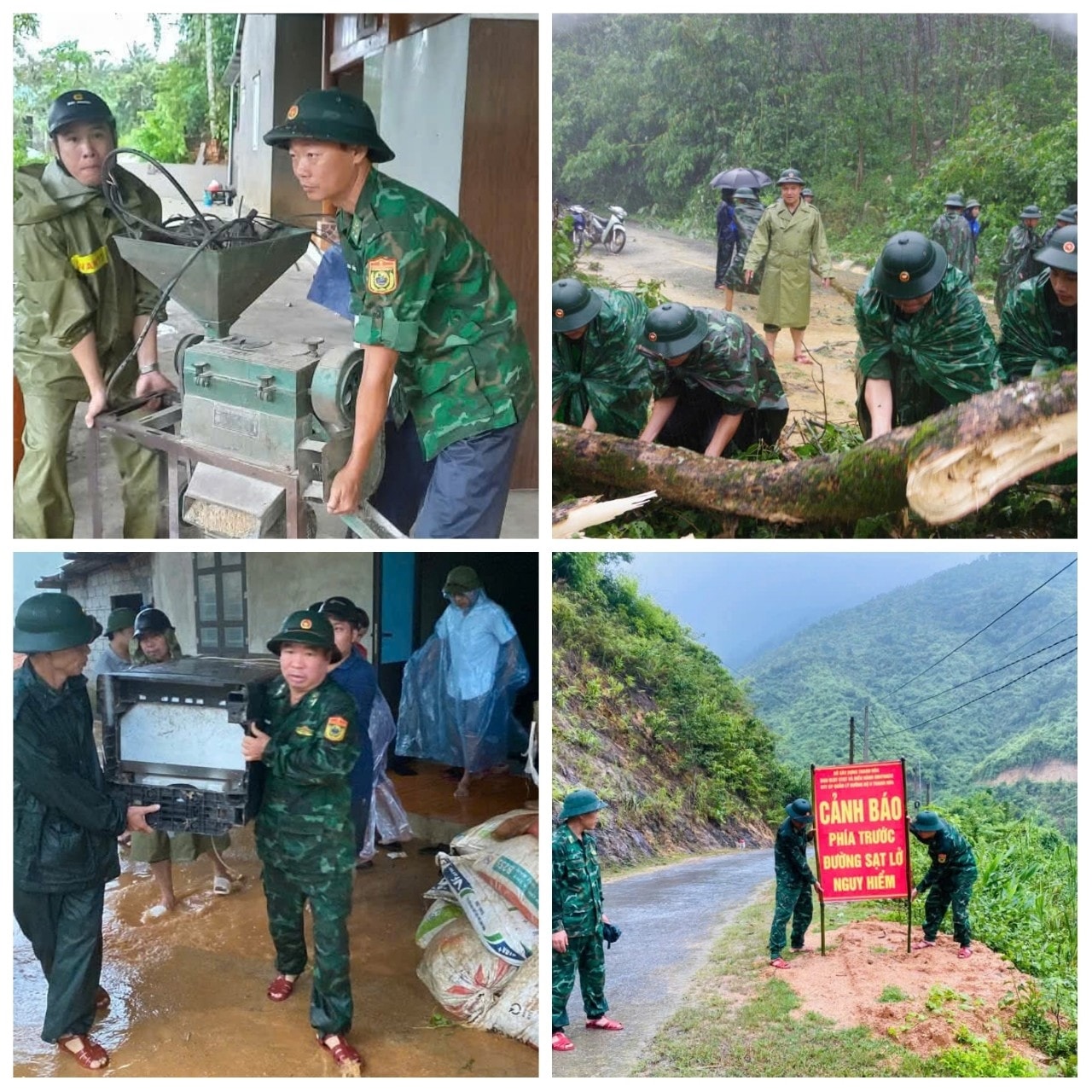 Lực lượng chức năng hỗ trợ giúp người dân trong lũ. Ảnh: BĐBP