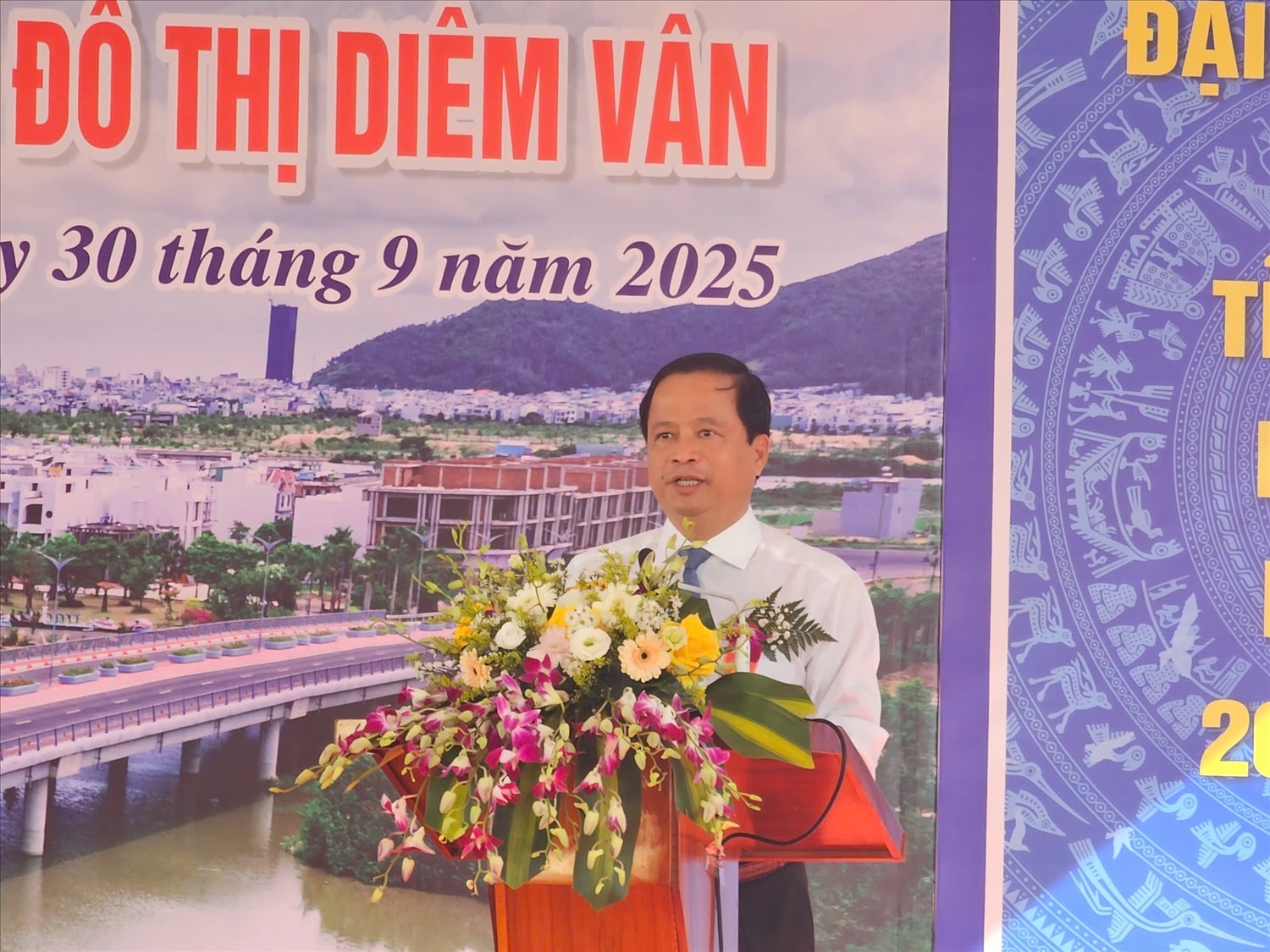 Ông Nguyễn Tuấn Thanh, Phó Chủ tịch Thường trực UBND tỉnh Gia Lai phát biểu tại Lễ khánh thành đường Điện Biên Phủ nối dài đến Khu đô thị Diêm Vân (Ảnh T.N)