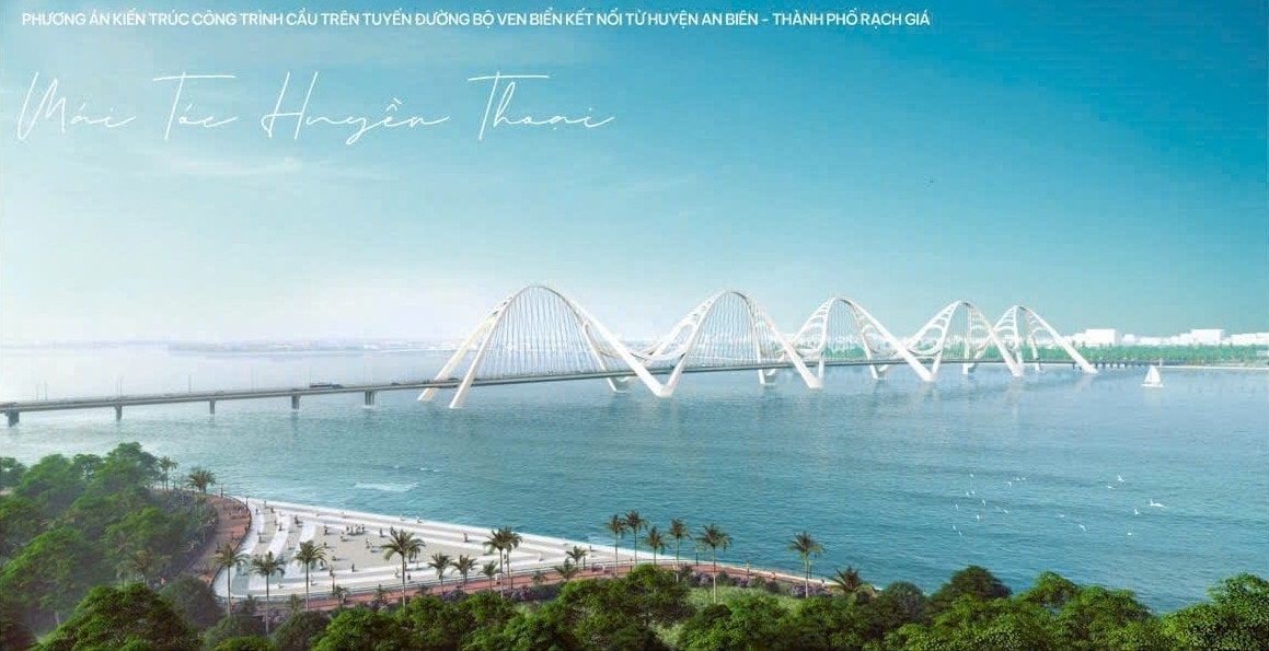 Phối cảnh cầu vượt biển vịnh Rạch Giá. (Ảnh: Sở Xây dựng An Giang) Phối cảnh cầu vượt biển vịnh Rạch Giá. (Ảnh: Sở Xây dựng An Giang)
