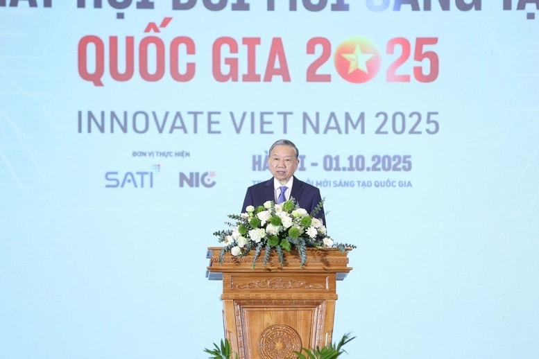 Tổng Bí thư Tô Lâm, Trưởng Ban chỉ đạo Trung ương về phát triển khoa học, công nghệ, đổi mới sáng tạo và chuyển đổi số tham dự và phát biểu chỉ đạo - Ảnh: VGP/Nhật Bắc