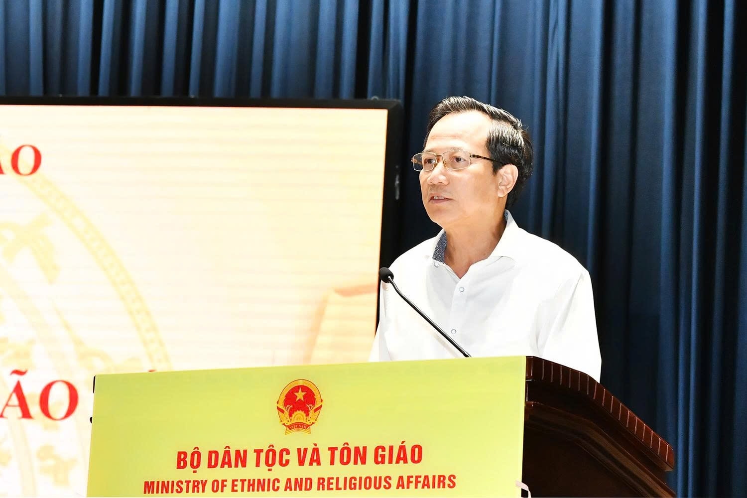 Ủy viên Ban Chấp hành Trung ương Đảng, Bộ trưởng Bộ Dân tộc và Tôn giáo Đào Ngọc Dung phát biểu tại Lễ phát động.