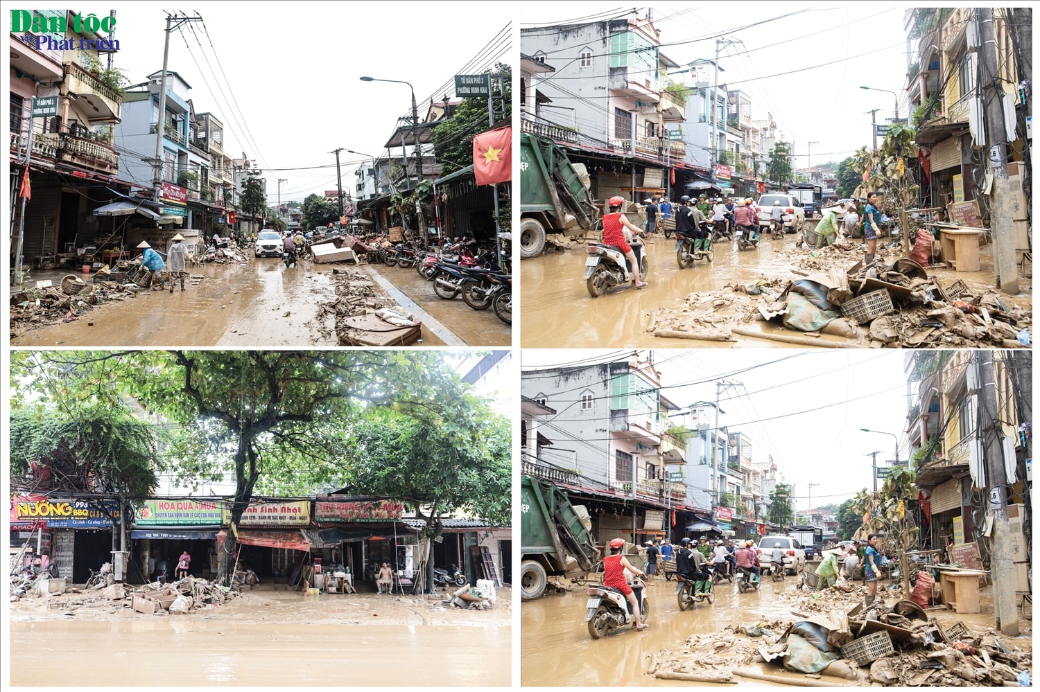 Khung cảnh đường phố phường Hà Giang 1, Hà Giang 2 tỉnh Tuyên Quang sau thiên tai.