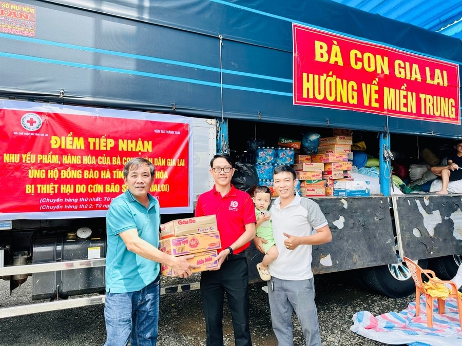 Hưởng ứng lời kêu gọi của Hội Chữ thập đỏ tỉnh Gia Lai, trong 3 ngày, các địa điểm tiếp nhận hơn 10 tấn hàng hóa, nhu yếu phẩm
