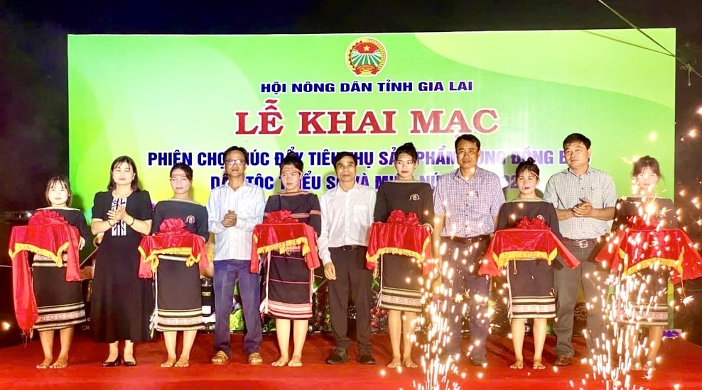 Các đại biểu tham gia khai mạc phiên chợ thúc đẩy tiêu thụ sản phẩm vùng đồng bào DTTS và miền núi Các đại biểu tham gia khai mạc phiên chợ thúc đẩy tiêu thụ sản phẩm vùng đồng bào DTTS và miền núi