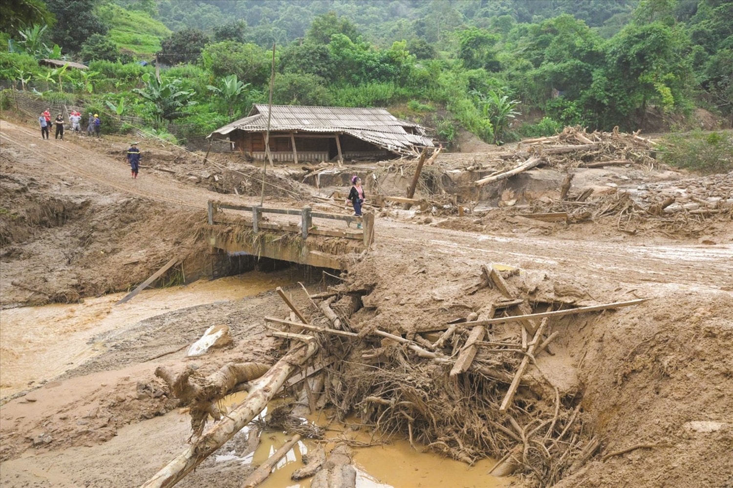 Bản Háng Pu Xi, xã Xa Dung, tỉnh Điện Biên bị cơn lũ quét tàn phá