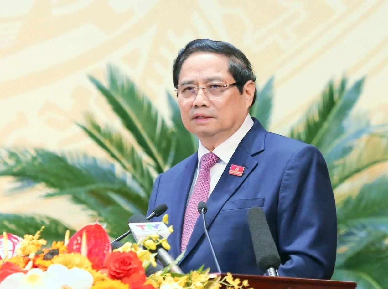 Ông Phạm Minh Chính, Ủy viên Bộ Chính trị, Thủ tướng Chính phủ phát biểu chỉ đạo Đại hội.
