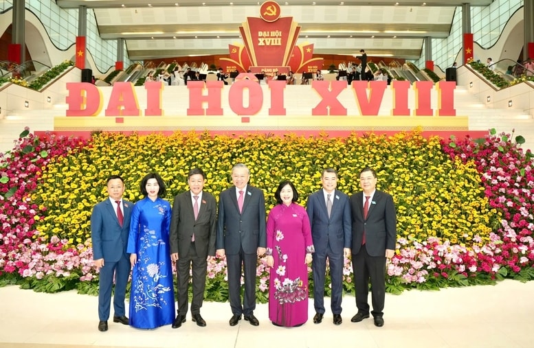 Đại hội khẳng định quyết tâm của Đảng bộ và nhân dân Thủ đô tiên phong cùng cả nước tiến vào kỷ nguyên mới - Ảnh: VGP/GH