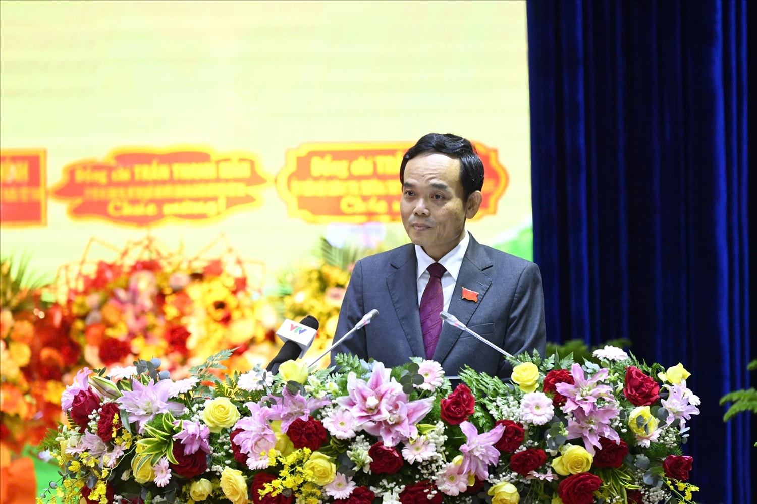 Ông Trần Lưu Quang - Bí thư Trung ương Đảng, Bí thư Thành ủy TP. Hồ Chí Minh - phát biểu tại đại hội. (Ảnh: BTC)