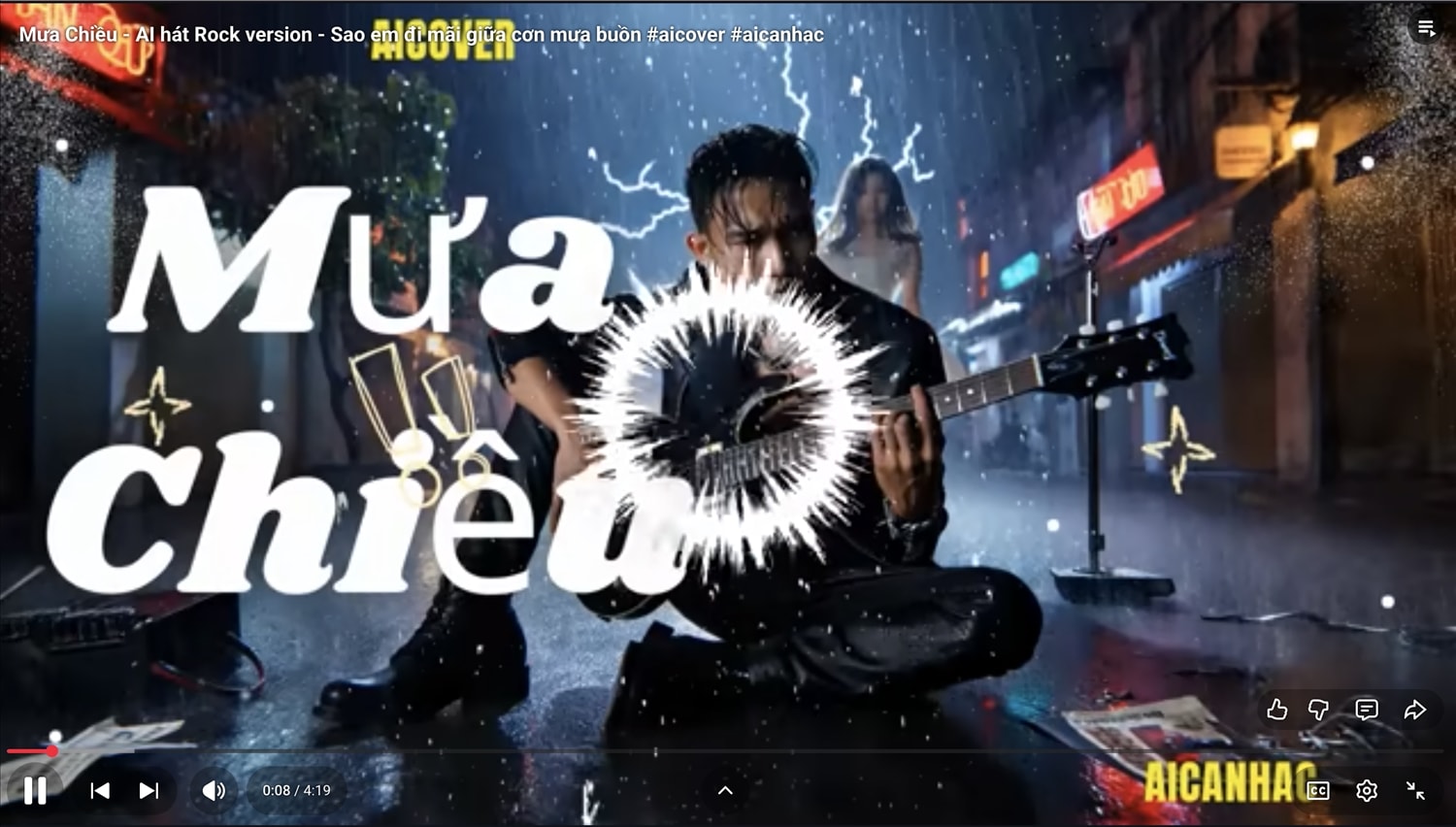 Mưa Chiều của nhạc sỹ Anh Bằng với AI hát Rock version đã thịnh hành trên các mạng xã hội như youtube, tiktok,…