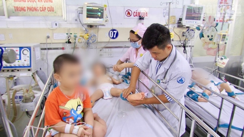 Số ca bị tay chân miệng đang gia tăng tại nhiều bệnh viện ở Thành phố Hồ Chí Minh. Ảnh: ITN