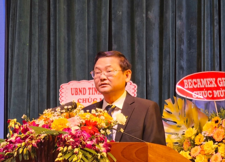 Ông Nguyễn Tự Công Hoàng, Phó Chủ tịch UBND tỉnh Gia Lai phát biểu tại Hội nghị. (Ảnh T.N)