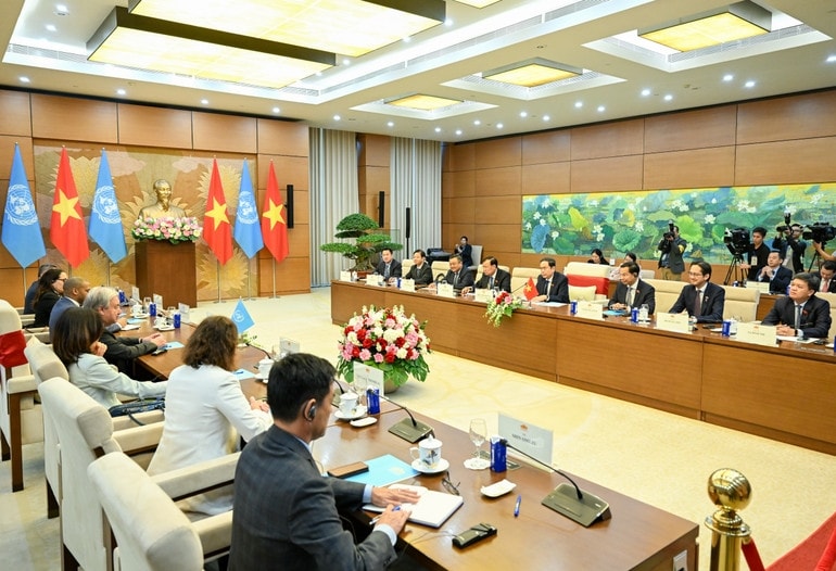 Quang cảnh cuộc tiếp tại Nhà Quốc hội. (Ảnh: DUY LINH)