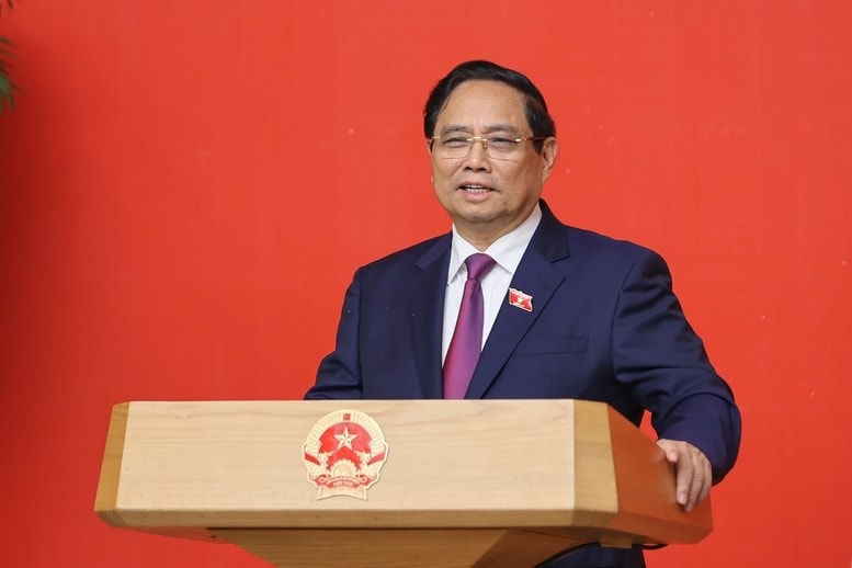 Thủ tướng Phạm Minh Chính chủ trì lễ công bố các Quyết định bổ nhiệm các Phó Thủ tướng Chính phủ: Phạm Thị Thanh Trà, Hồ Quốc Dũng; Bộ trưởng các Bộ: Ngoại giao, Nội vụ, Nông nghiệp và Môi trường- Ảnh: VGP/Nhật Bắc