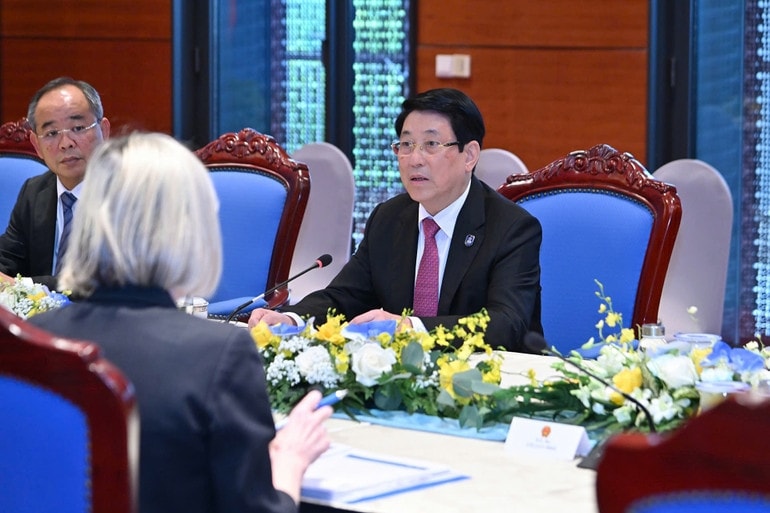 Chủ tịch nước phát biểu tại buổi tiếp.