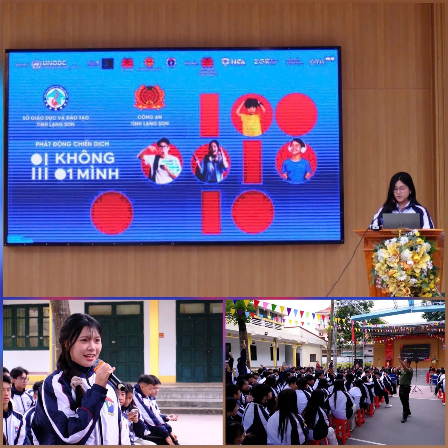 Các em sôi nổi thảo luận cùng với các cán bộ Phòng an ninh mạng và Phòng chống tội phạm công nghệ cao Công an tỉnh Lạng Sơn. Chiến dịch giới trẻ xứ Lạng ‘Không một mình - Cùng nhau an toàn trực tuyến’ 2