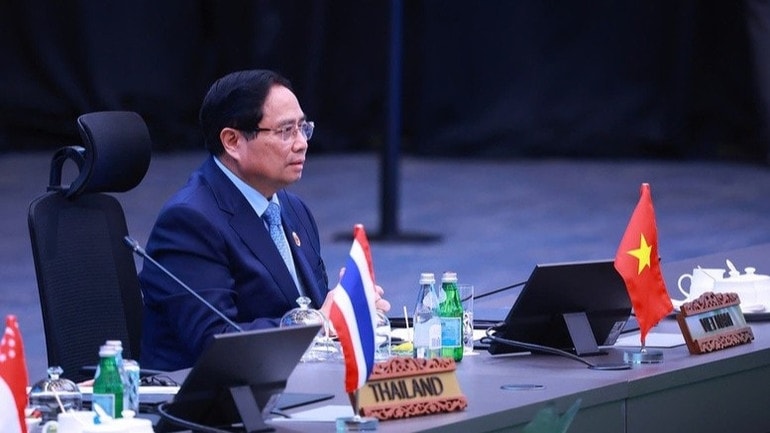 Thủ tướng Phạm Minh Chính dự Hội nghị Cấp cao lần 3 Cộng đồng châu Á phát thải ròng bằng 0. (Ảnh: Dương Giang/TTXVN)
