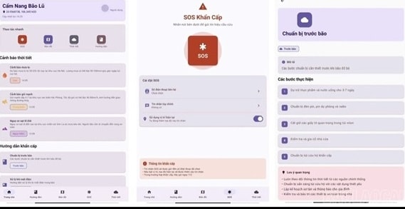 Giao diện của Cẩm nang chống bão lũ online