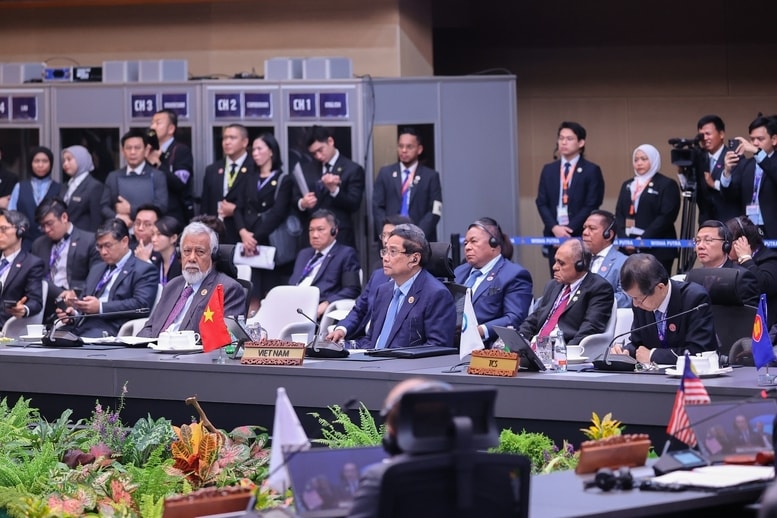 Thủ tướng Phạm Minh Chính tham dự Hội nghị Cấp cao ASEAN+3 với Trung Quốc, Nhật Bản, Hàn Quốc - Ảnh: VGP/Nhật Bắc