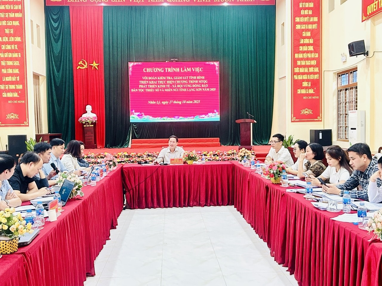 Đoàn công tác làm việc tại xã Nhân Lý và các xã khu vực huyện Chi Lăng cũ