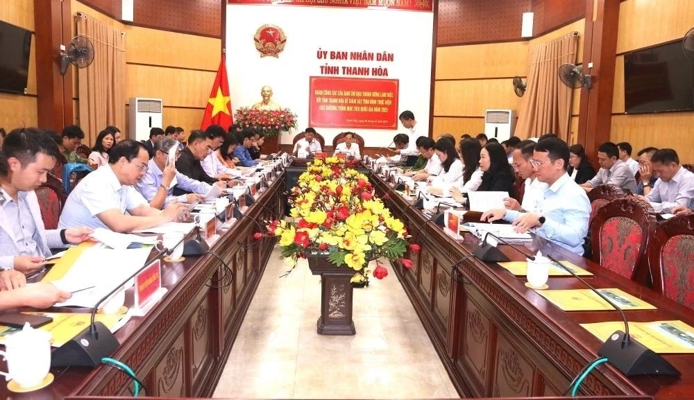 Đoàn công tác Ban Chỉ đạo Trung ương làm việc với tỉnh Thanh Hóa tại trụ sở UBND tỉnh.