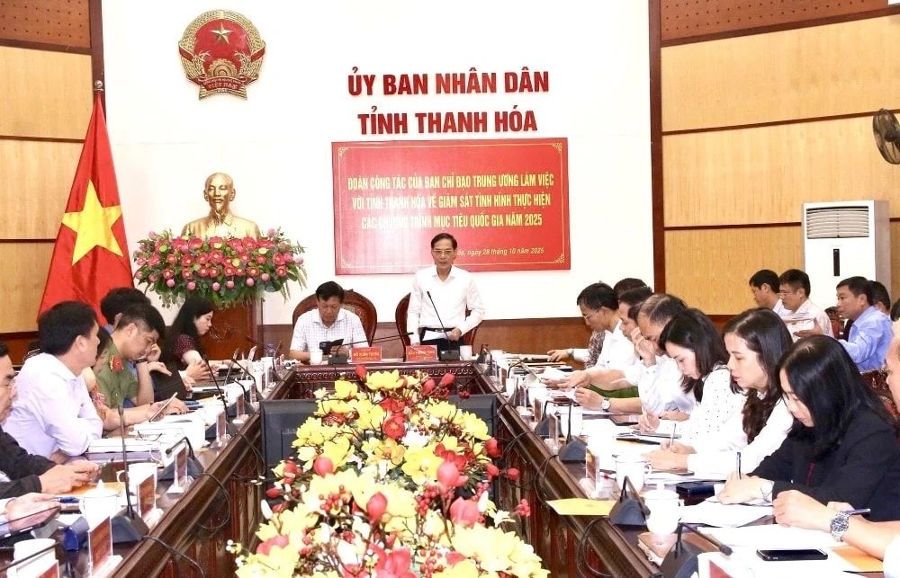 Ông Đầu Thanh Tùng, Tỉnh ủy viên, Phó Chủ tịch UBND tỉnh Thanh Hóa phát biểu tại buổi làm việc.
