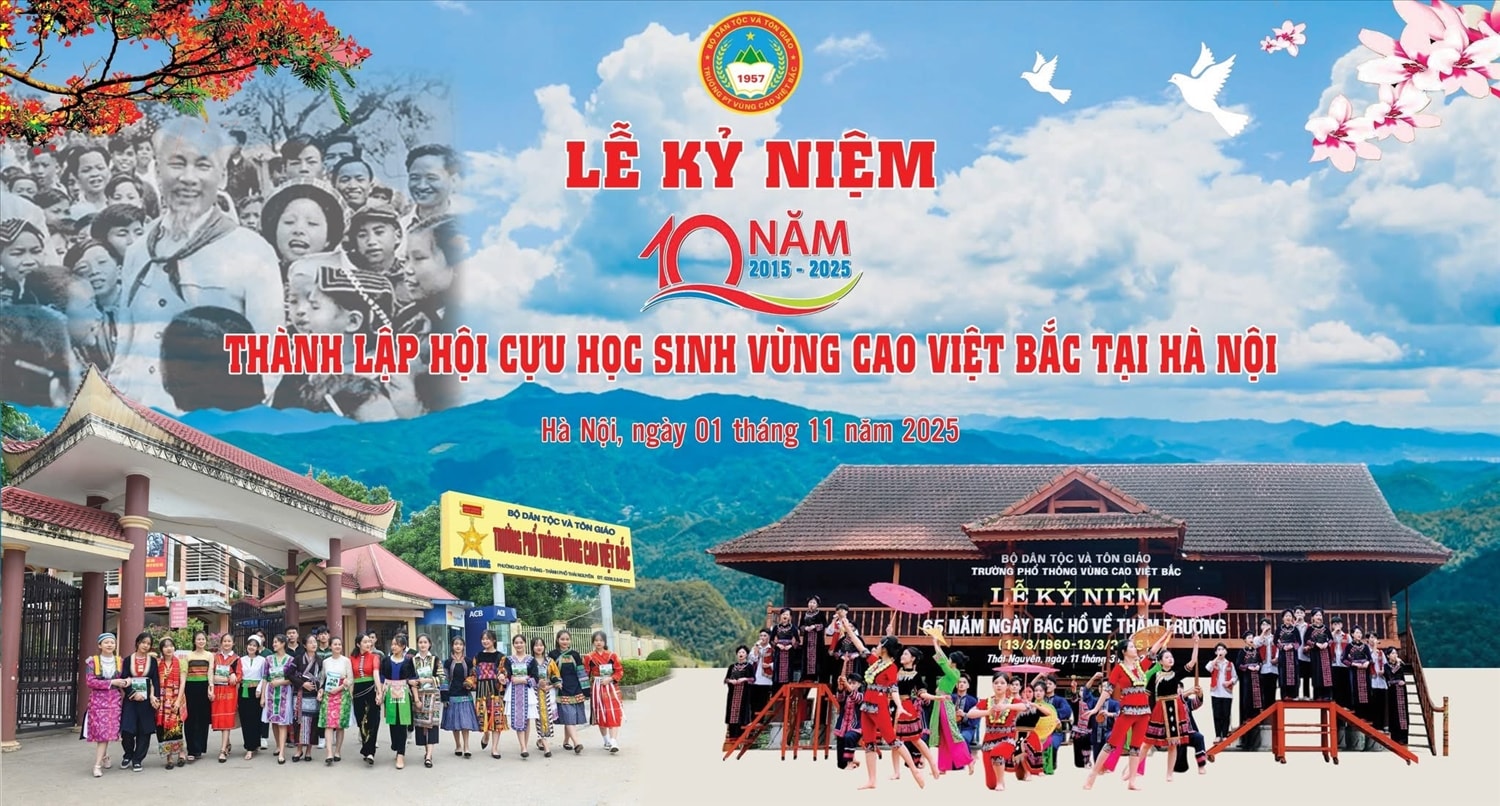 Năm 2025 đánh dấu chặng đường 10 năm hình thành và phát triển của Hội Cựu học sinh Trường Phổ thông Vùng cao Việt Bắc Năm 2025 đánh dấu chặng đường 10 năm hình thành và phát triển của Hội Cựu học sinh Trường Phổ thông Vùng cao Việt Bắc