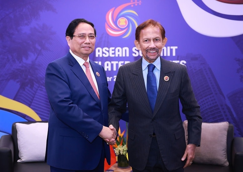 Thủ tướng Chính phủ Phạm Minh Chính hội kiến Quốc vương Brunei Darussalam Sultan Haji Hassanal Bolkiah- Ảnh: VGP/Nhật Bắc