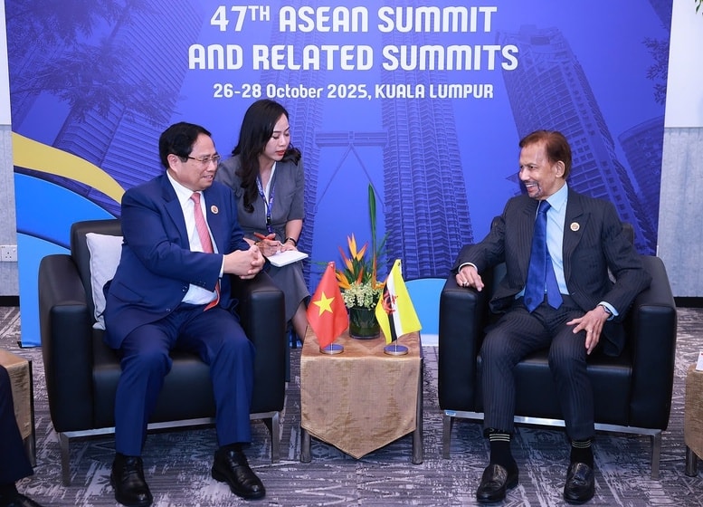 Thủ tướng Chính phủ Phạm Minh Chính đề nghị Brunei tiếp tục tạo điều kiện thuận lợi cho các doanh nghiệp Việt Nam hợp tác kinh doanh tất cả các lĩnh vực cùng có lợi - Ảnh: VGP/Nhật Bắc