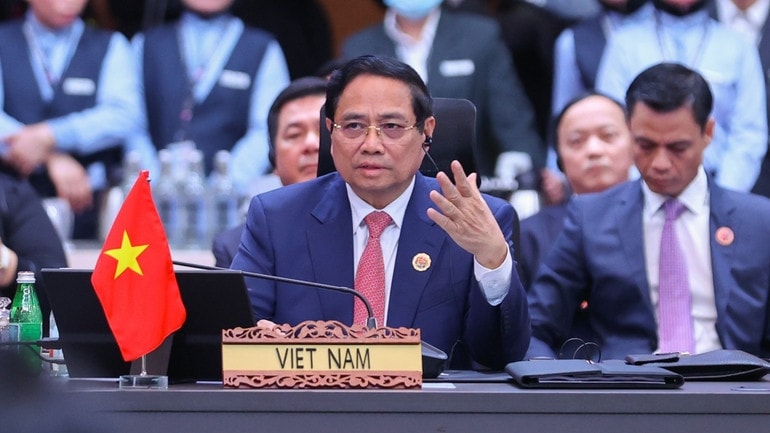 Thủ tướng Chính phủ Phạm Minh Chính phát biểu tại Hội nghị. (Ảnh: VGP/Nhật Bắc)